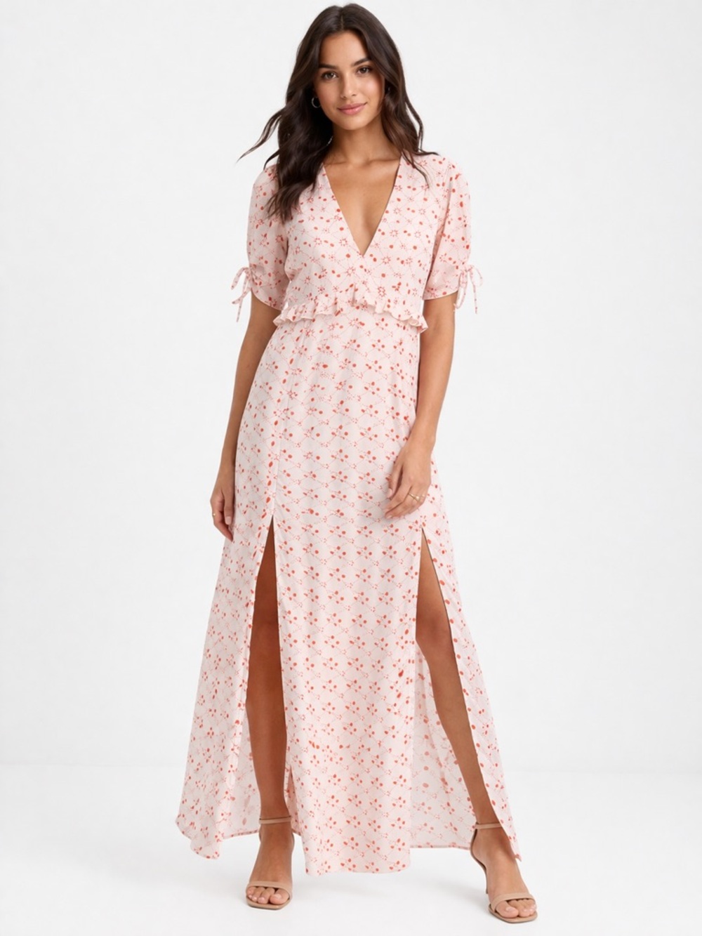 🌺 Avec Les Filles Pink Printed Maxi Dress NWOT